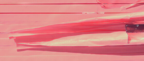 Poster - Bright pink lined paper backdrop with feminine design elements and empty center space