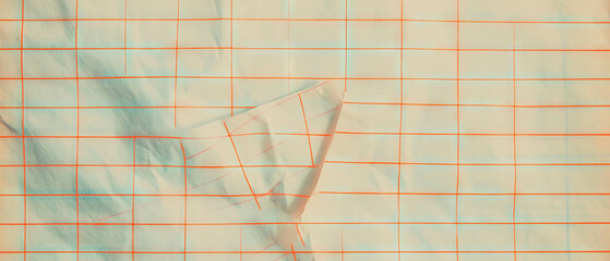 Poster - Central empty space on thin grid paper with delicate banner design for creative projects