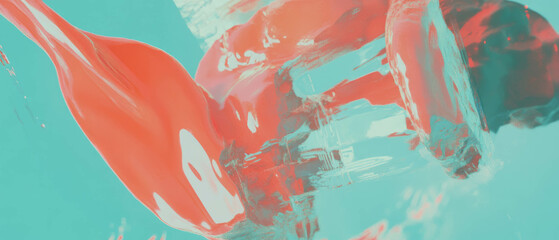 Poster - Bold abstract brushstrokes merge in a captivating display of color and texture