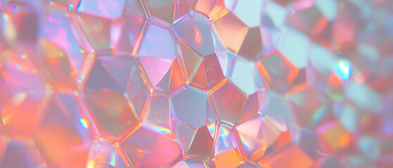 Aufkleber - Neon filled aluminum honeycomb texture exhibiting a vibrant tessellated pattern