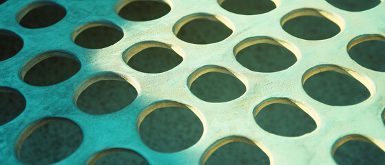 Aufkleber - Intricate aluminum honeycomb texture illuminated with vibrant neon colors in a dynamic pattern