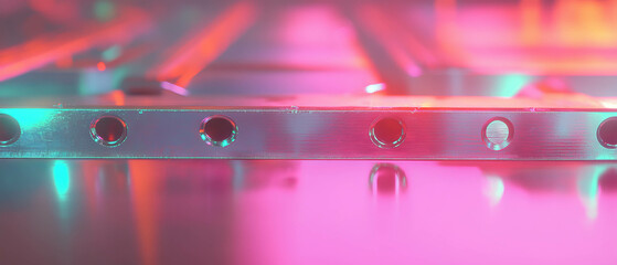 Aufkleber - Unique aluminum texture featuring chemical milling and neon accents for visual impact
