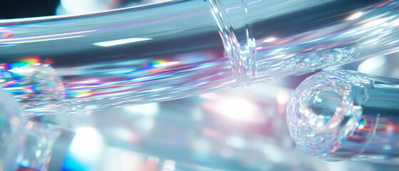 Poster - Intricate aluminum texture featuring chemical milling and illuminated neon channels