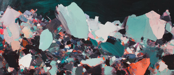 Aufkleber - Exploring the intricacies of ambiguous shapes and evolving perceptions in textured art