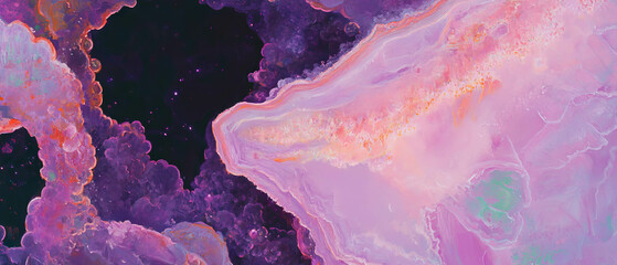 Poster - Vivid amethyst crystalline structure showcasing deep purple hues and intricate textures