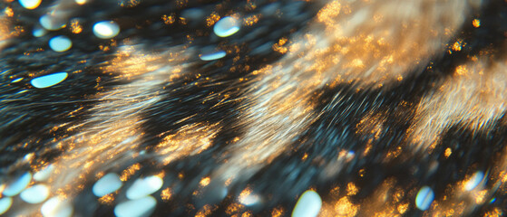 Poster - Exploring the intricate patterns and textures of animal fur with golden glimmers