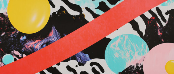 Poster - Explore playful color combinations with asymmetrical patterns and abstract shapes