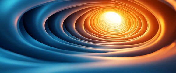 Poster - Abstract swirling tunnel leading to bright light.