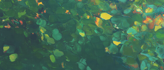 Aufkleber - Textures of autumn leaves showcasing vibrant green, yellow, and red hues