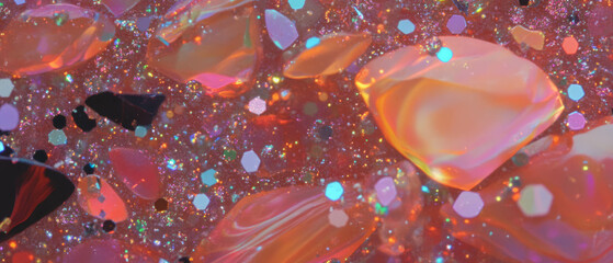 Aufkleber - Explore the vibrant textures of beaded jewelry with colorful patterns and shapes