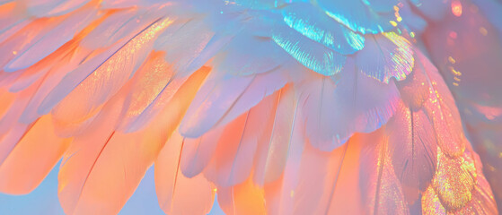 Poster - Colorful bird feathers display a soft texture and shimmering beauty