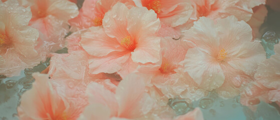 Poster - Delicate blooming flowers float gently, filling the air with sweet fragrance in vibrant colors