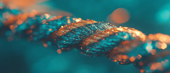 Poster - Braided rope with interwoven strands showcasing rough texture and shimmering details