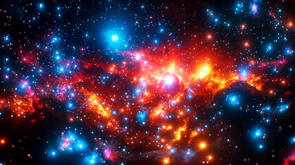 Wall Mural - Cosmic Wonders: A vibrant nebula in deep space