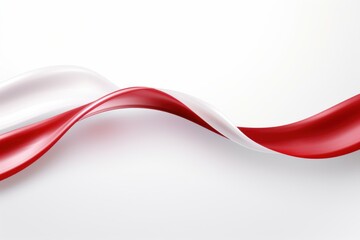 Aufkleber - Abstract composition featuring flowing red and white ribbons, creating a dynamic and elegant visual