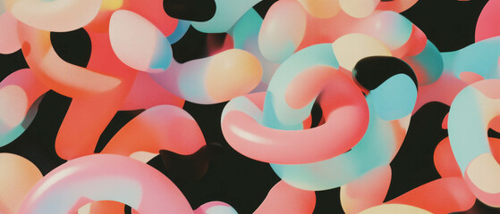 Poster - Playful bubble letters and rounded shapes create a vibrant design with a fun texture effect