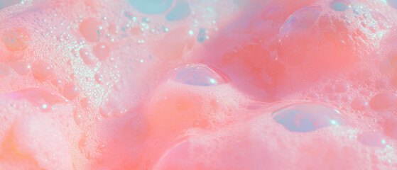 Poster - Sticky bubblegum texture creates colorful stains on fabric surfaces