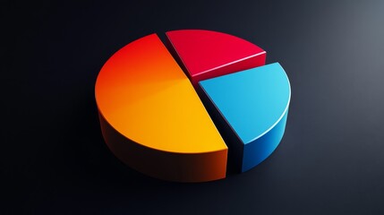 Poster - a d pie chart showcasing market share distribution among various companies, with labeled sections in