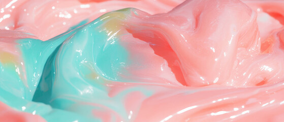 Poster - Colorful bubblegum texture with a smooth swirl pattern and blended hues