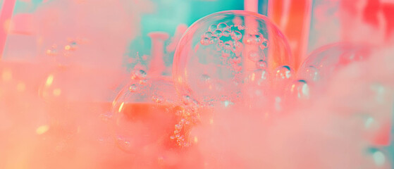 Aufkleber - Exploring the vibrant and layered textures of bubblegum in soft pastel colors