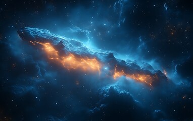 Wall Mural - glowing nebula cloud in space.