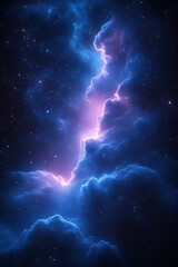Wall Mural - glowing nebula with pink and blue cosmic clouds.