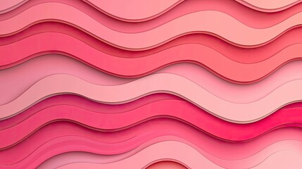 Sticker - Valentine watercolor concept. Colorful layered abstract waves in shades of pink create a vibrant background design.