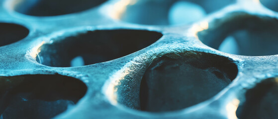 Aufkleber - Unique cast aluminum texture showcasing varied shapes and rough surfaces in detail