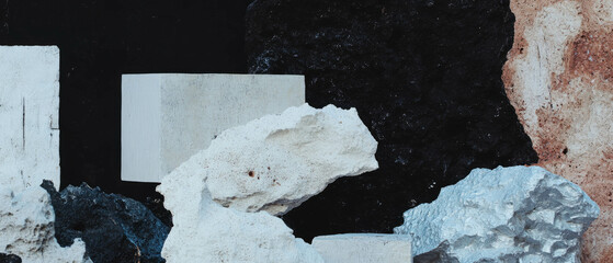 Poster - Exploring diverse textures of cast aluminum and rough surfaces in unique shapes