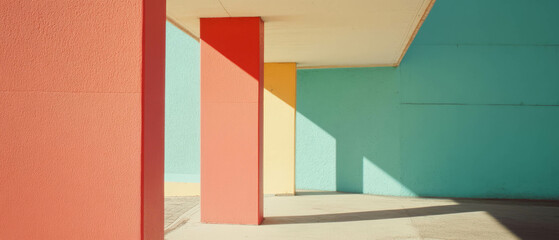 Poster - Exploring visual dynamics through contrasting colors and textures in architectural design