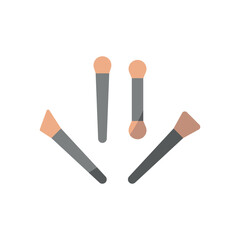 Wall Mural - Makeup brush set icon with a stylish arrangement of brushes, ideal for branding, beauty product packaging, and digital aesthetics