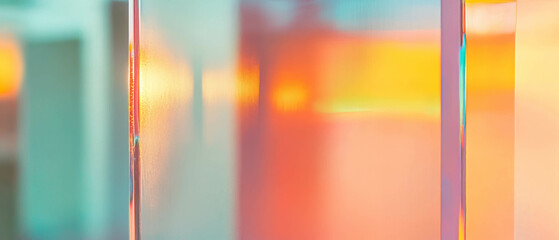 Poster - Vibrant colored frosted glass capturing diffused light and texture in an artistic display