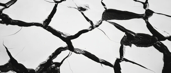 Poster - Exploring the intricate patterns of cracked desert earth at midday