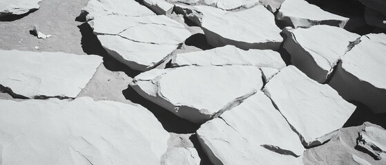 Poster - Texture of cracked desert earth showcasing intricate geometric patterns