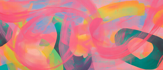 Poster - Vibrant crayon scribbles create a colorful abstract art piece bursting with energy