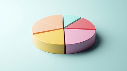 Aufkleber - A corporate-style pie chart showing a financial breakdown of company profits, with sections for expenses, taxes, and net revenue, placed on a simple gradient background.