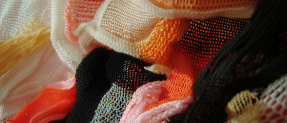 Poster - Crocheted ribbons showcase intricate looped textures and delicate craftsmanship