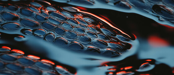 Poster - Crocodile skin texture displaying embossed patterns and unique strength under light