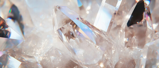 Poster - Exploring the intricate beauty of crystals with geometric shapes and transparency