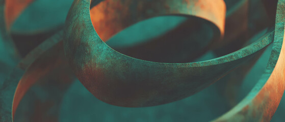 Aufkleber - Curled ribbons and spirals create a playful and dynamic texture in artistic display