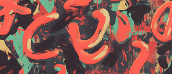 Poster - Playful exploration of distorted typography with vibrant colors and warped letters