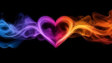 Leinwandbilder - A creative visualization of heart waves morphing into abstract shapes, representing the life force and rhythm in a colorful and energetic manner
