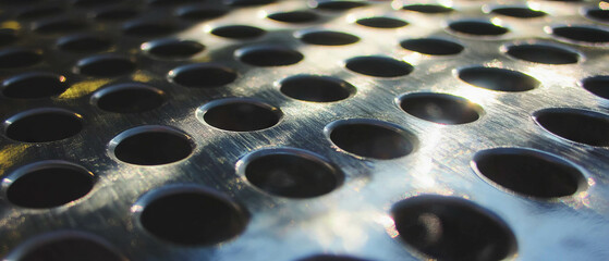 Poster - Detailed view of textured embossed aluminum showing intricate raised design