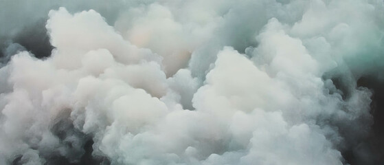 Poster - Soft fog envelops a serene landscape, creating an ethereal atmosphere at dawn