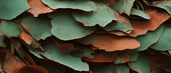 Aufkleber - Eucalyptus bark showcases beautiful textures and peeling layers in natural settings