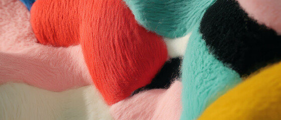 Aufkleber - Felt appliqué patterns showcasing vibrant colors and layered textures in creative design