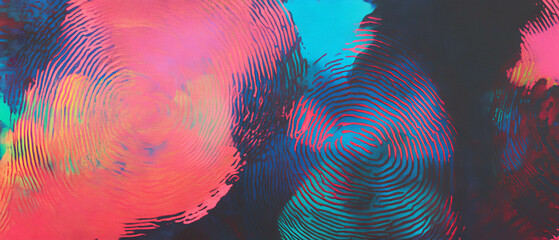 Aufkleber - Exploration of vibrant fingerprint art showcasing unique patterns and textures