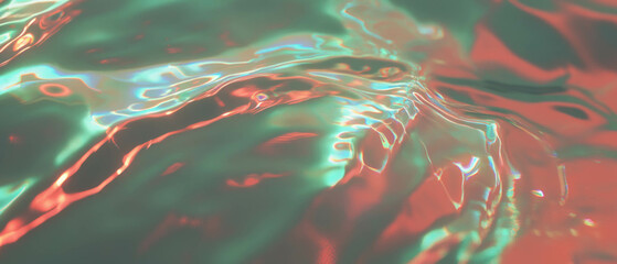 Poster - Flowing river currents with crystal clear water reflecting colorful textures and patterns