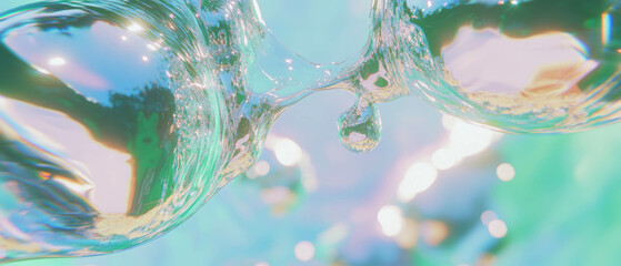 Poster - Exploring the shimmering textures of force fields and energy barriers in a vibrant landscape