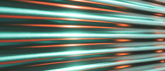 Poster - Forged aluminum texture with neon contours creating a striking visual effect